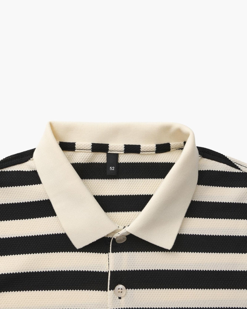 NOUVEAU RICHE Herren Polohemd Baumwolle Gestreift Relaxed Fit