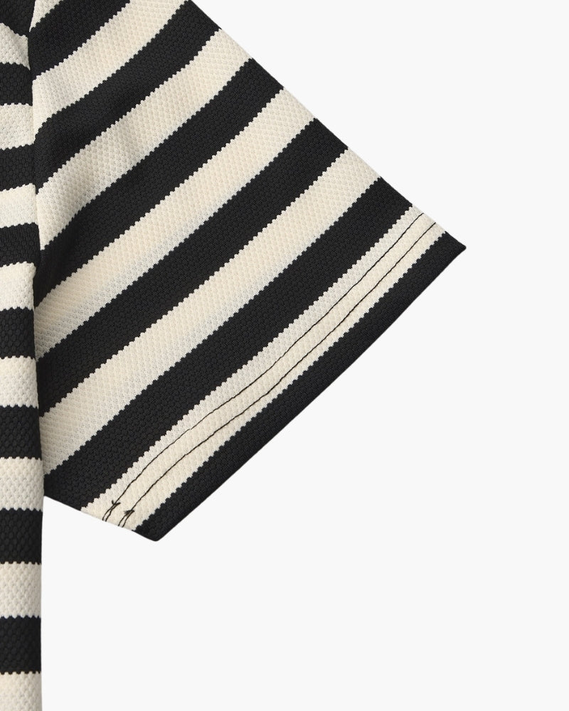 NOUVEAU RICHE Herren Polohemd Baumwolle Gestreift Relaxed Fit