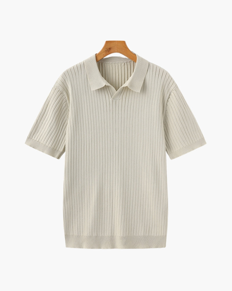 NOUVEAU RICHE Herren Polohemd Baumwolle Strick Kurzarm Default