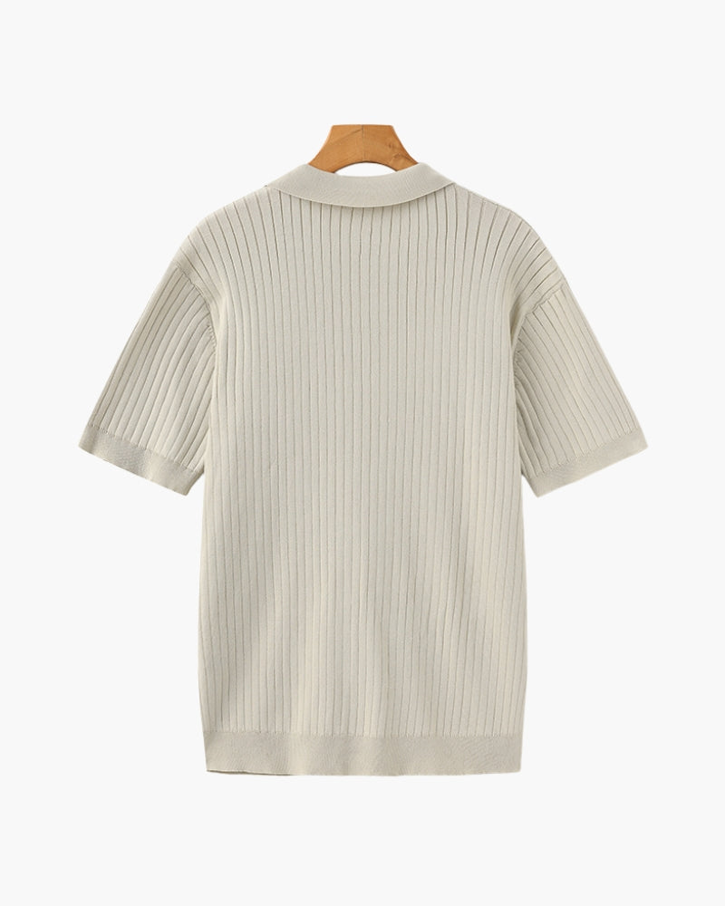 NOUVEAU RICHE Herren Polohemd Baumwolle Strick Kurzarm
