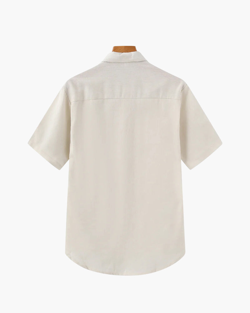 NOUVEAU RICHE Herren Polohemd Leinen Beige