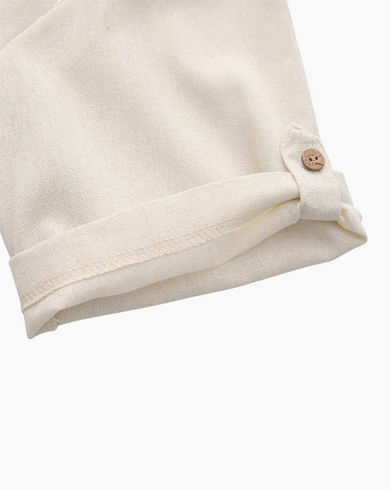 NOUVEAU RICHE Herren Polohemd Leinen Beige