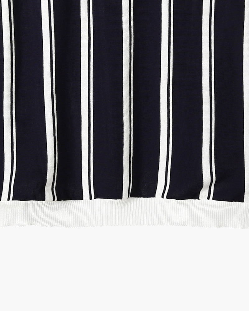 NOUVEAU RICHE Herren Poloshirt Langarm Strick mit Halber Reißverschluss