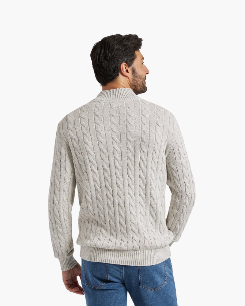 NOUVEAU RICHE Herren Pullover Baumwolle Halbzipper Langarm