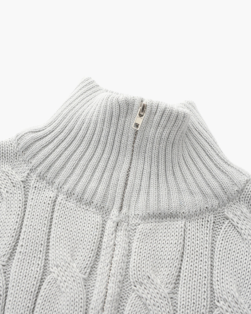 NOUVEAU RICHE Herren Pullover Baumwolle Halbzipper Langarm