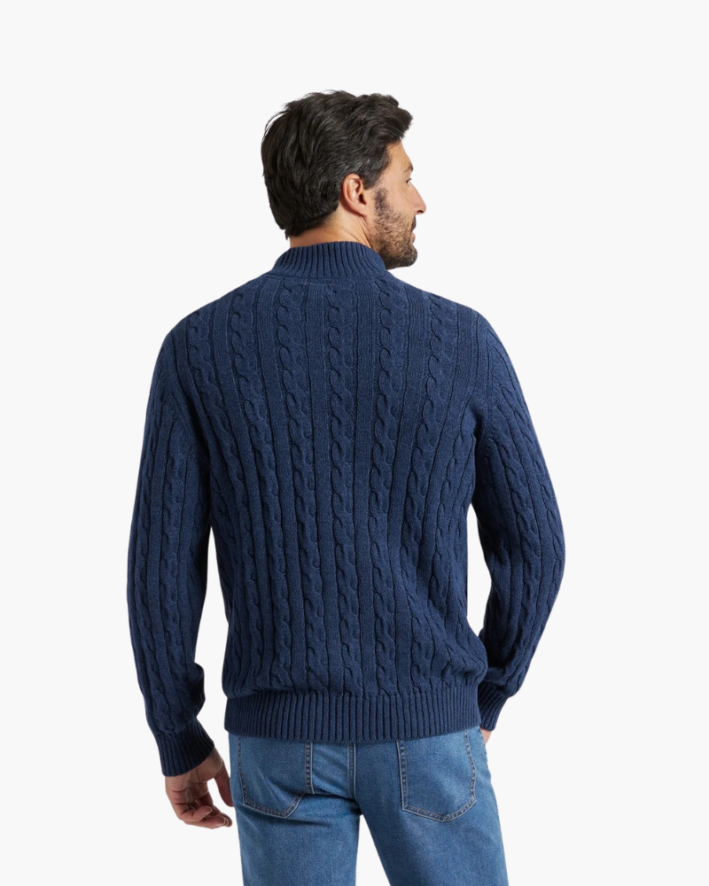 NOUVEAU RICHE Herren Pullover Baumwolle Halbzipper Langarm