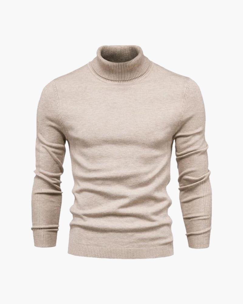 NOUVEAU RICHE Herren Rollkragen Pullover Atmungsaktiv Beige