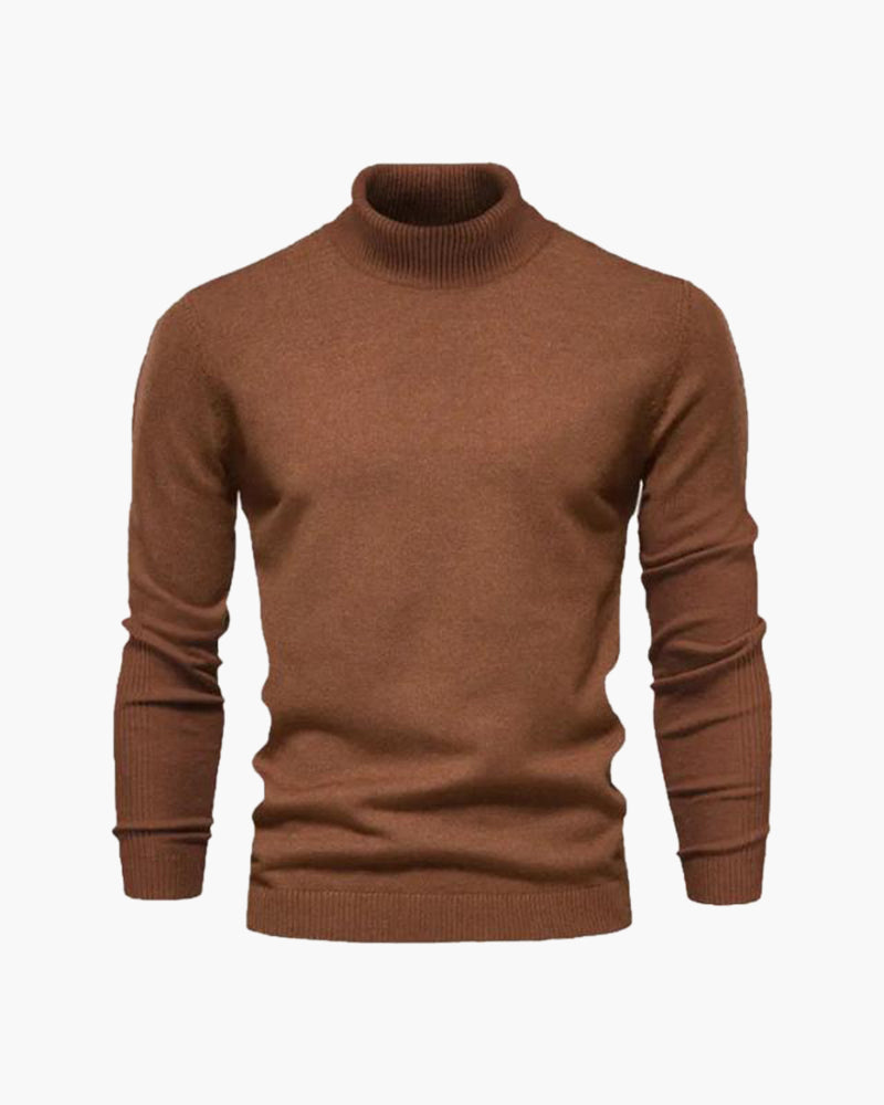 NOUVEAU RICHE Herren Rollkragen Pullover Atmungsaktiv Braun
