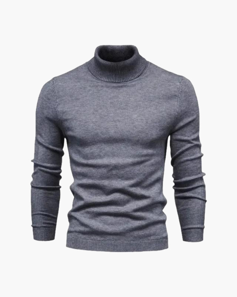 NOUVEAU RICHE Herren Rollkragen Pullover Atmungsaktiv Grau