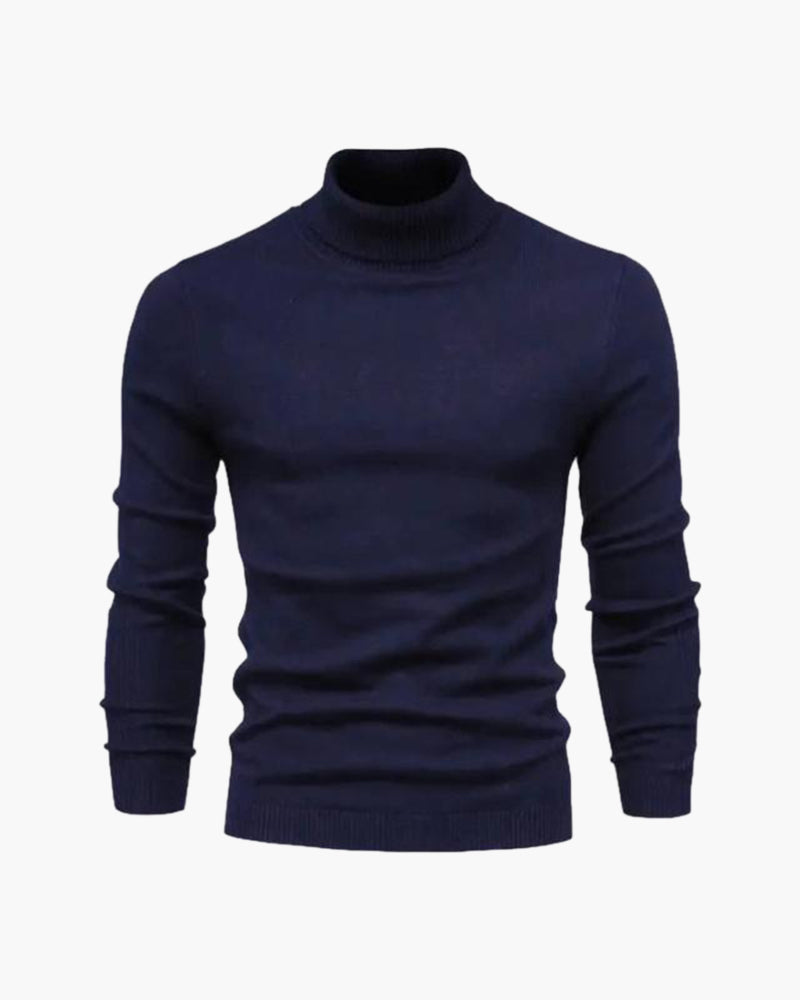 NOUVEAU RICHE Herren Rollkragen Pullover Atmungsaktiv Marine