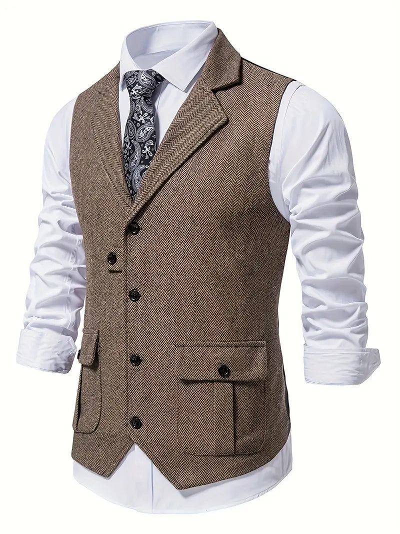 NOUVEAU RICHE Herren Sakko Herringbone Blazer Einreiher mit Notchkragen