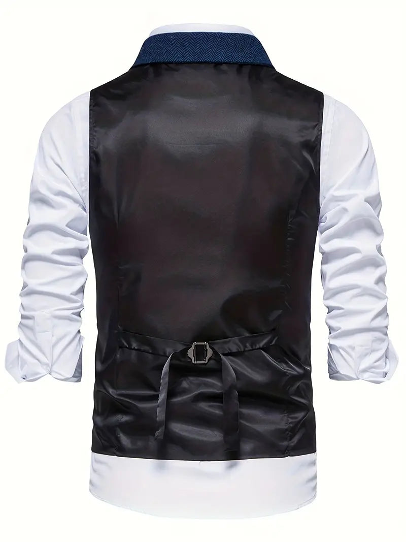 NOUVEAU RICHE Herren Sakko Herringbone Blazer Einreiher mit Notchkragen