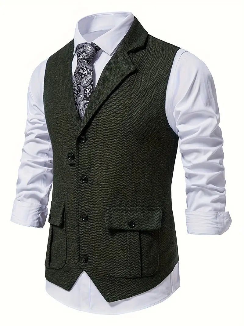 NOUVEAU RICHE Herren Sakko Herringbone Blazer Einreiher mit Notchkragen