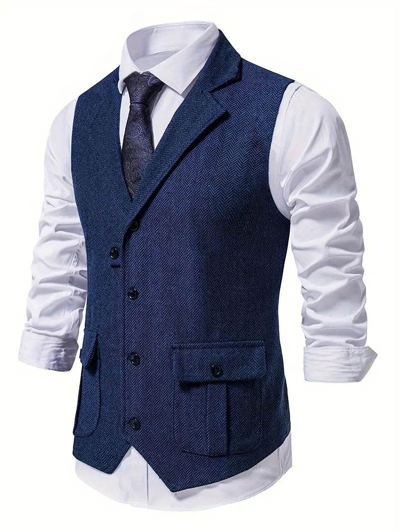 NOUVEAU RICHE Herren Sakko Herringbone Blazer Einreiher mit Notchkragen