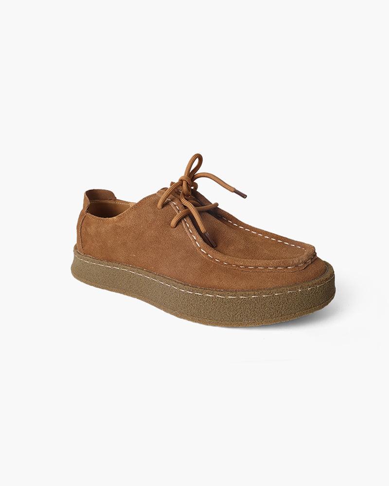 NOUVEAU RICHE Herren Schuhe Wildleder Slipper mit Gummisohle Karamell