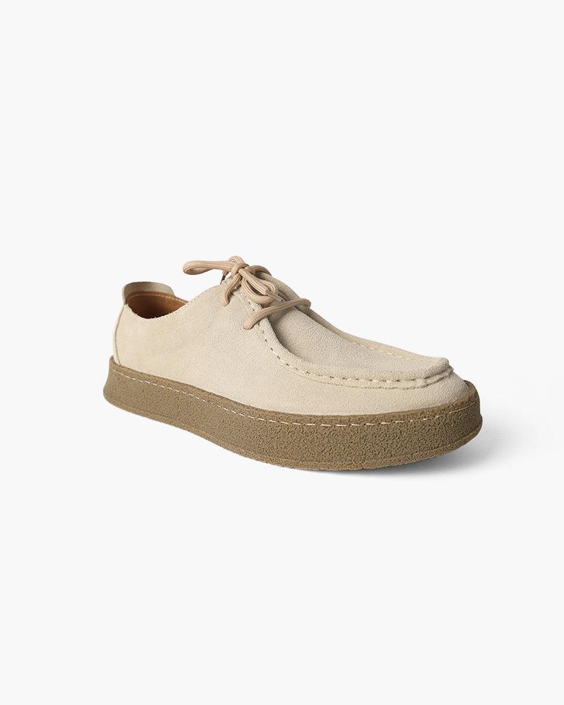 NOUVEAU RICHE Herren Schuhe Wildleder Slipper mit Gummisohle Beige