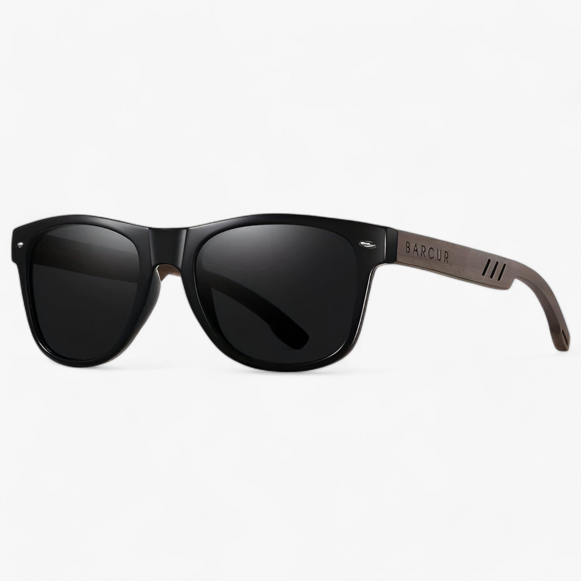 NOUVEAU RICHE Herren Sonnenbrille Holzgestell UV400 Polarisierte Gläser