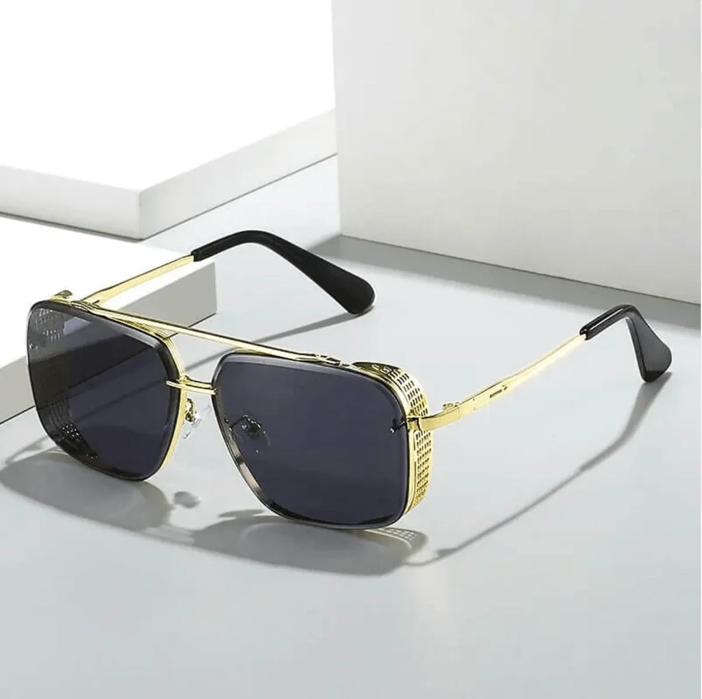 NOUVEAU RICHE Herren Sonnenbrille Metall UV400 Schutz Elegantes Design