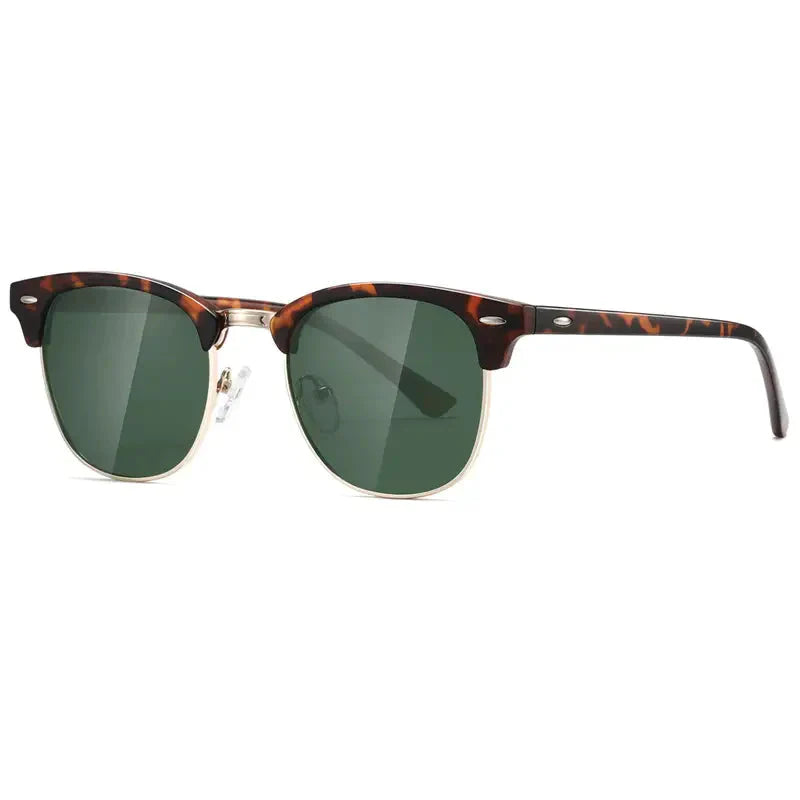 NOUVEAU RICHE Herren Sonnenbrille Piloten Polarisiert Komposit Dunkelgrün