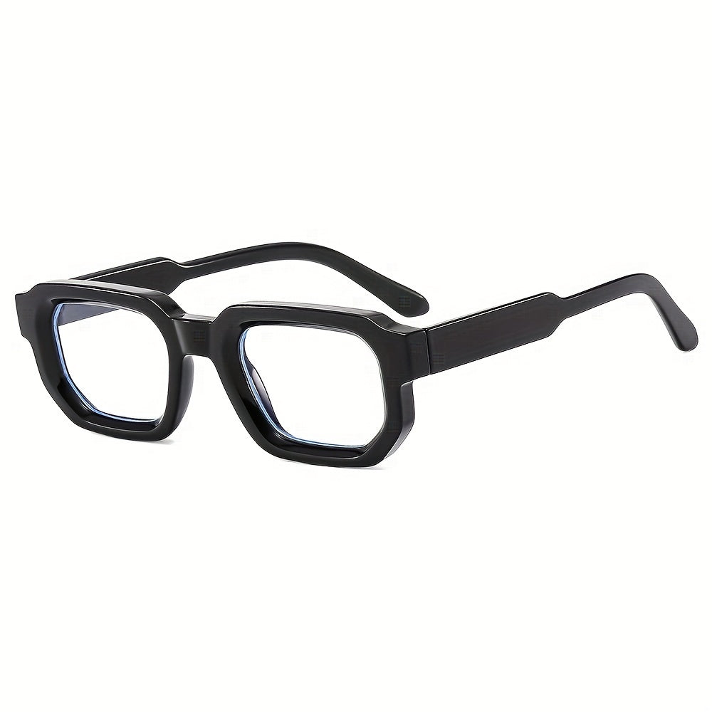 NOUVEAU RICHE Herren Sonnenbrille Retro Quadratischer Rahmen PC Schwarzer Rahmen mit weißer Beschichtung