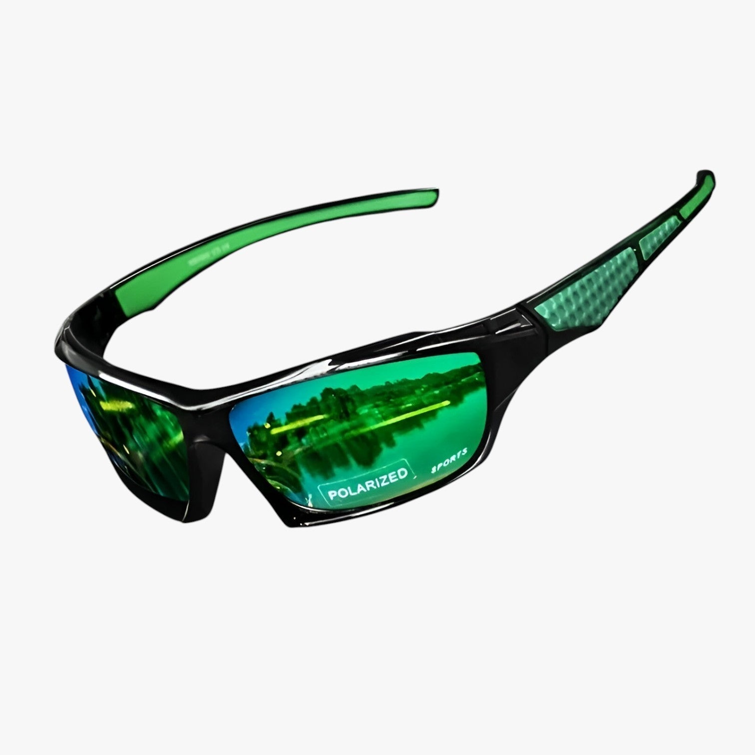 NOUVEAU RICHE Herren Sportbrille Metallrahmen Polarisierende UV400 Gläser C6