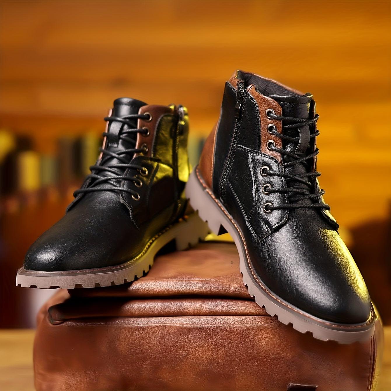 NOUVEAU RICHE Herren Stiefel PU-Leder mit Reißverschluss