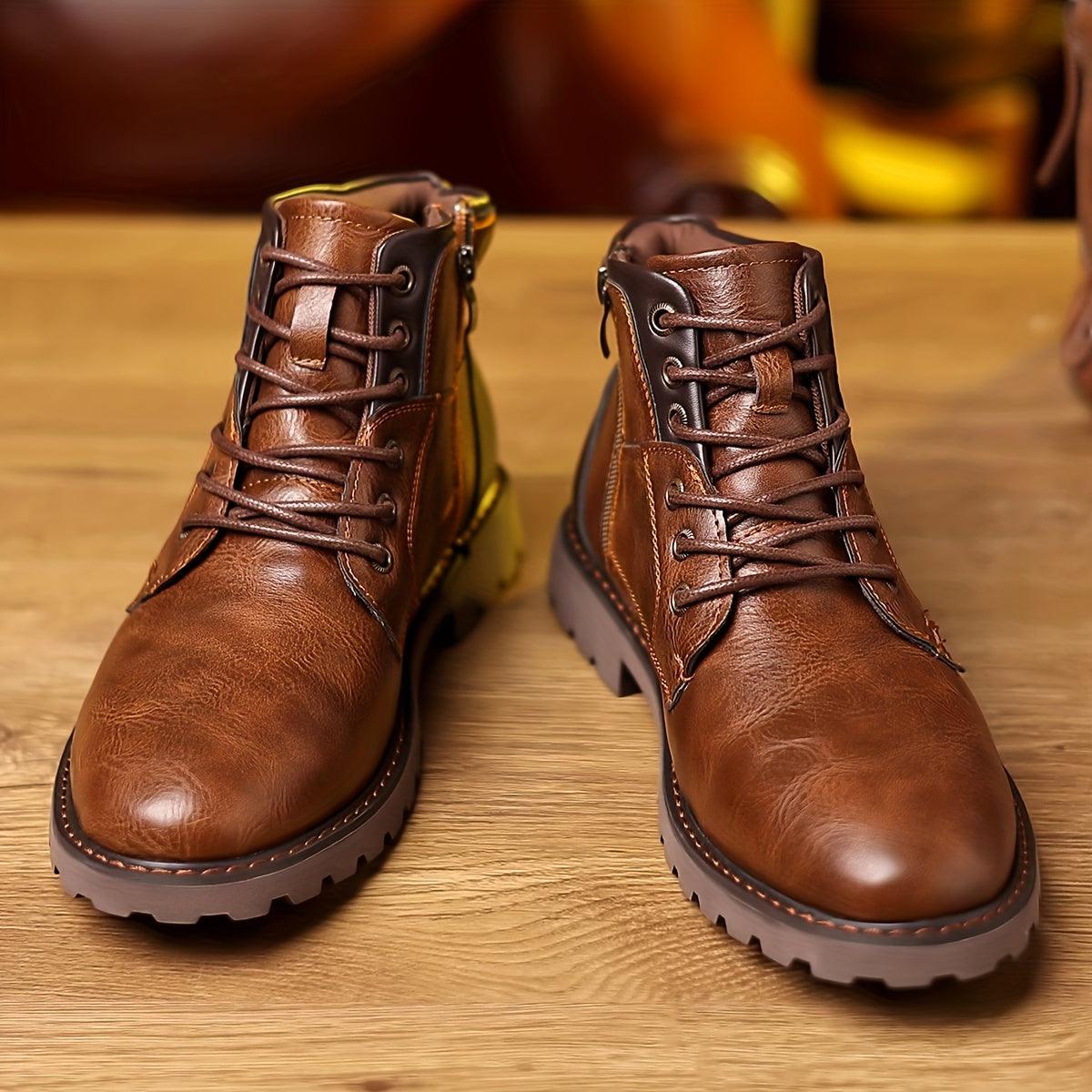 NOUVEAU RICHE Herren Stiefel PU-Leder mit Reißverschluss