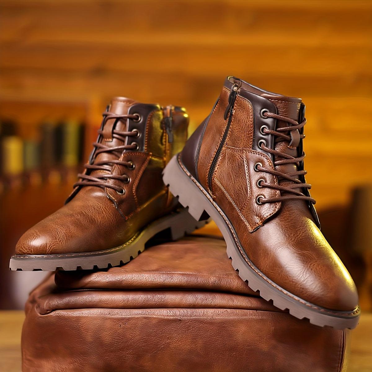 NOUVEAU RICHE Herren Stiefel PU-Leder mit Reißverschluss