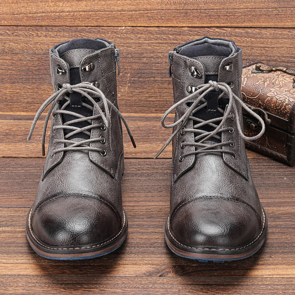 NOUVEAU RICHE Herren Stiefeletten PU-Leder Rutschfeste Sohle