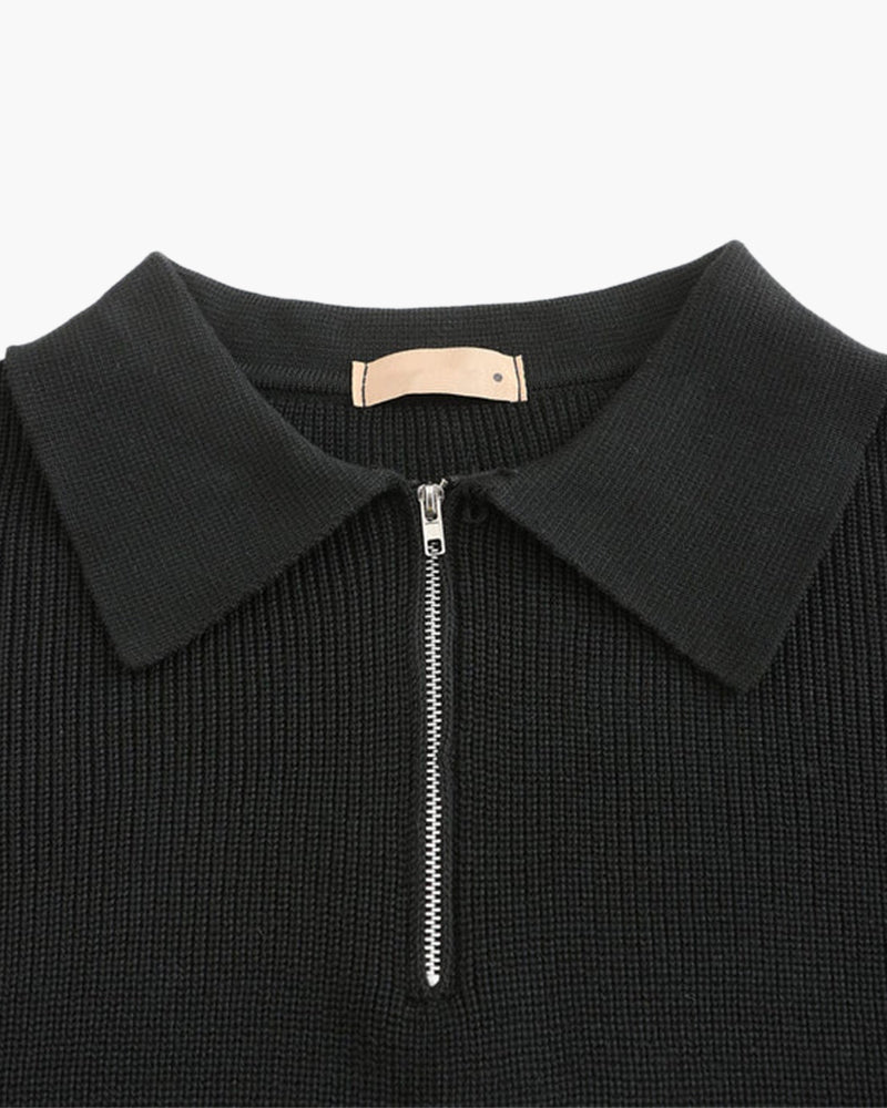 NOUVEAU RICHE Herren Strick Pullover Baumwolle mit Reißverschluss