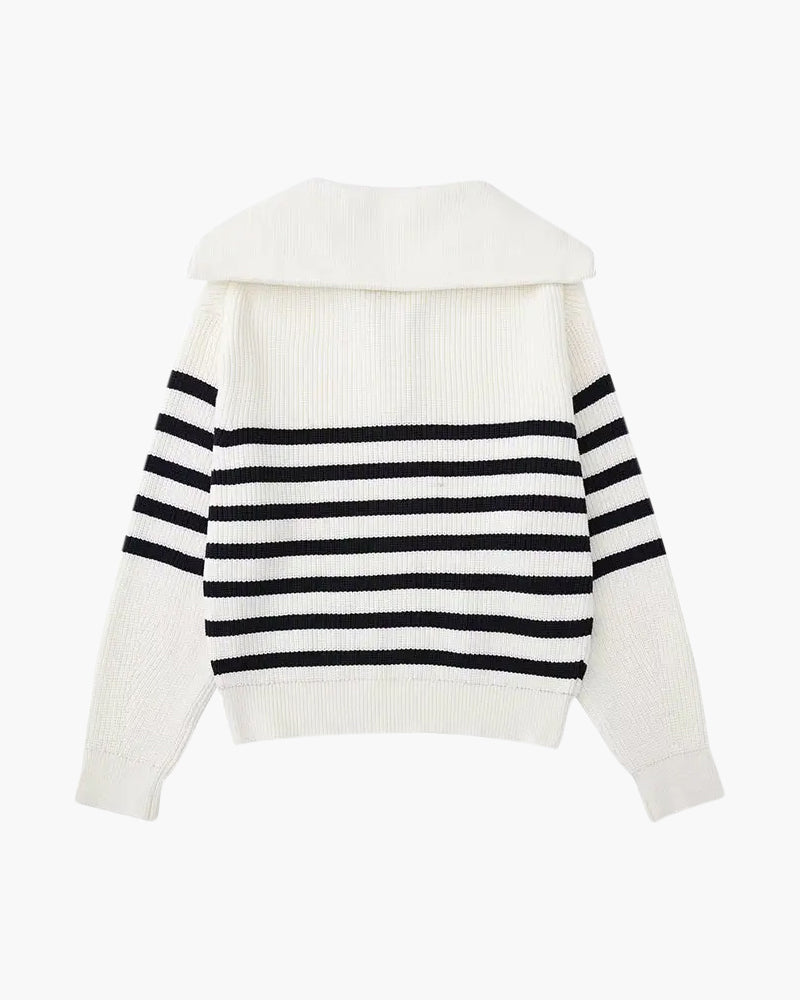 NOUVEAU RICHE Herren Strickjacke Baumwolle Reißverschluss gestreift