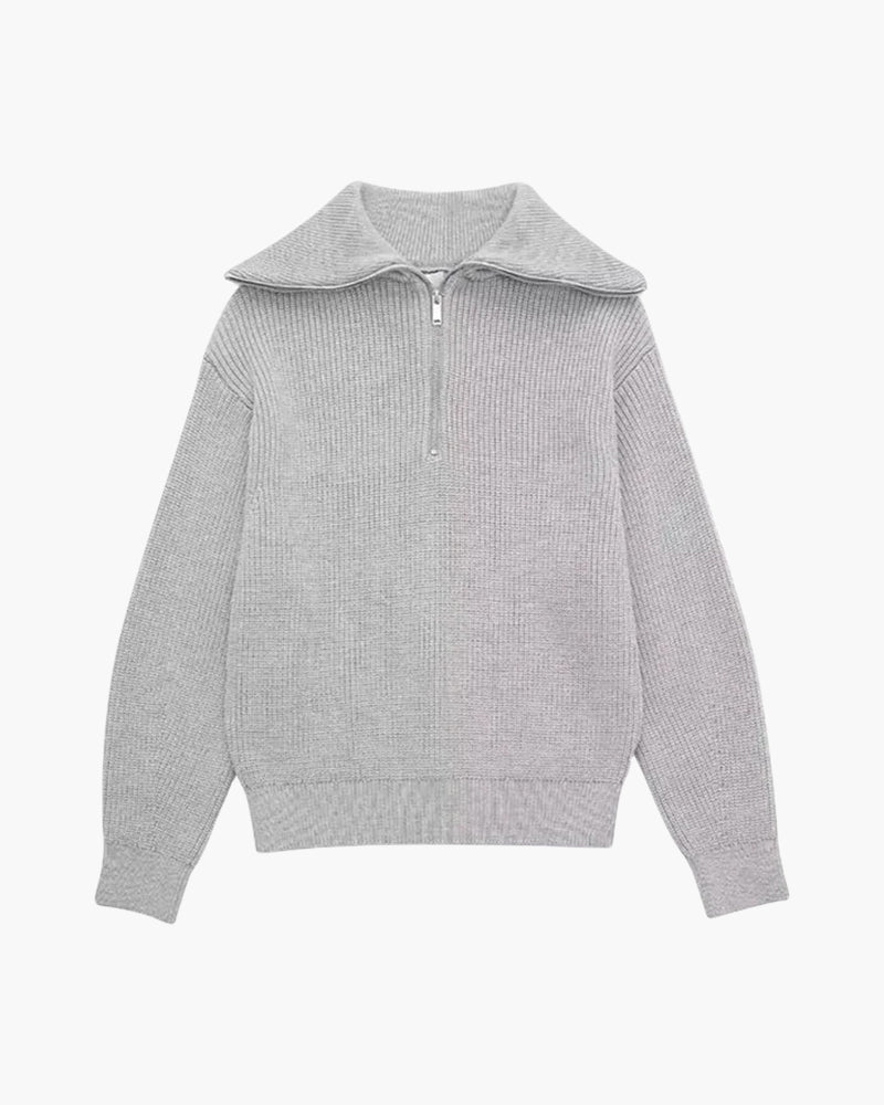 NOUVEAU RICHE Herren Strickjacke Baumwolle Reißverschluss gestreift Grau