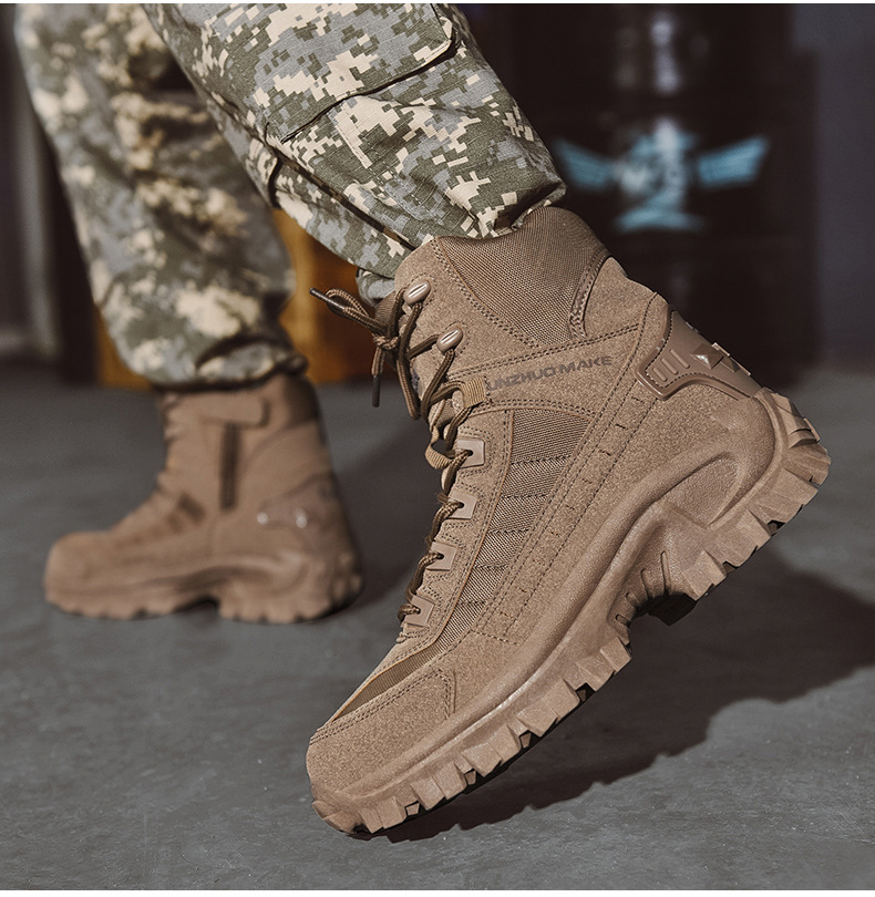 NOUVEAU RICHE Herren Tactical Boots Hochformat PU-Leder