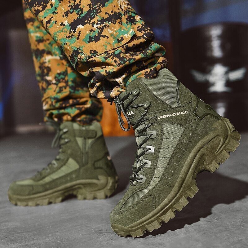 NOUVEAU RICHE Herren Tactical Boots Hochformat PU-Leder