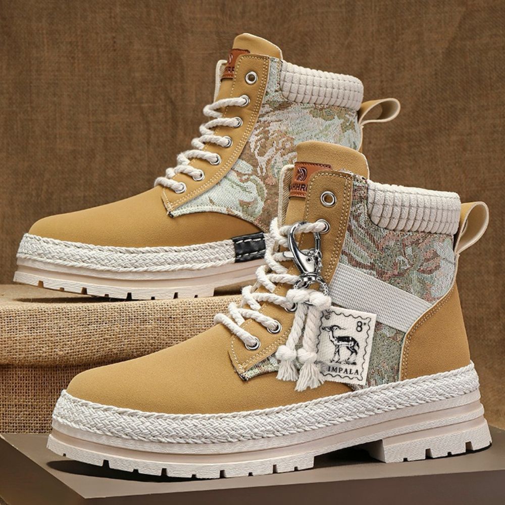 NOUVEAU RICHE Herren Wanderschuhe Hoch Khaki Gummi Obermaterial Khaki