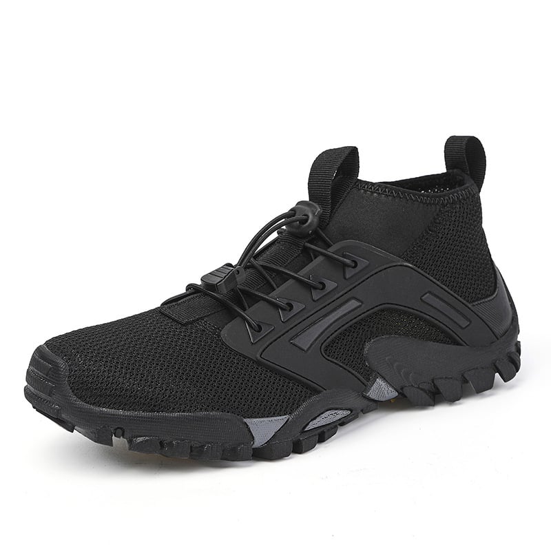 NOUVEAU RICHE Herren Mid-Top Wanderschuhe – Rutschfeste Gummisohle & Outdoor Schwarz