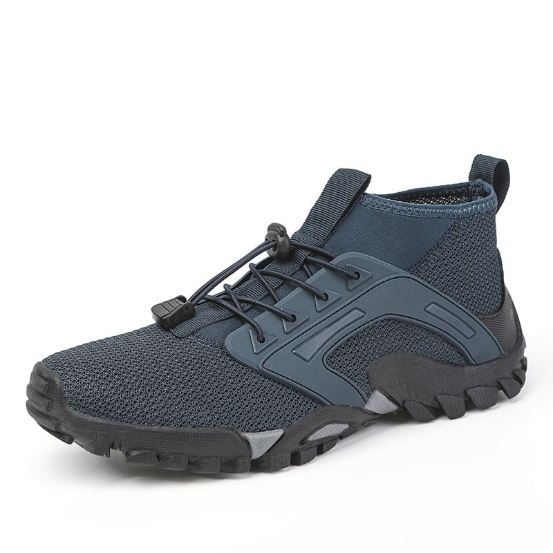 NOUVEAU RICHE Herren Mid-Top Wanderschuhe – Rutschfeste Gummisohle & Outdoor Blau