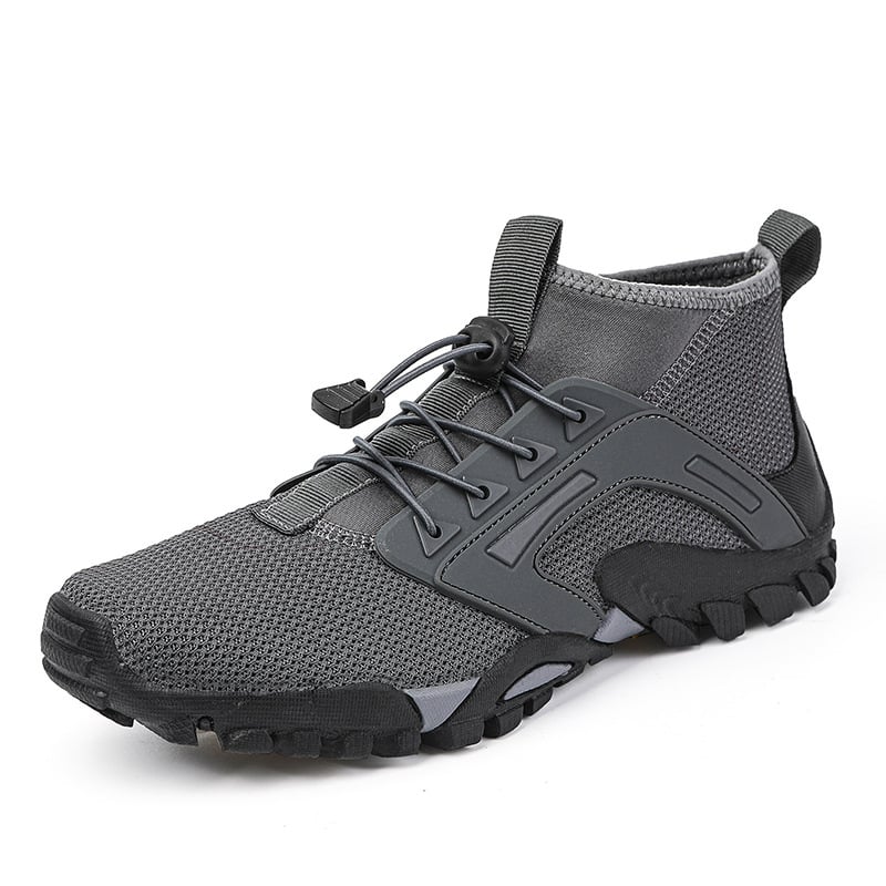 NOUVEAU RICHE Herren Mid-Top Wanderschuhe – Rutschfeste Gummisohle & Outdoor Grau