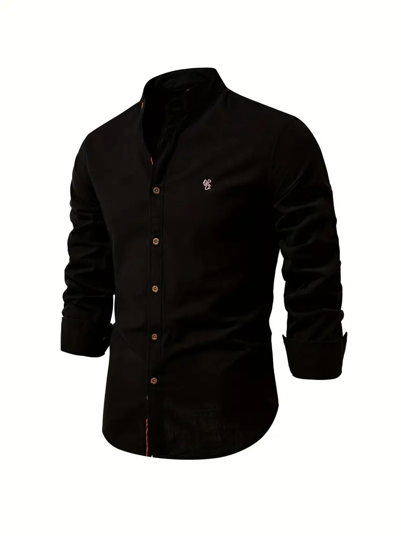 NOUVEAU RICHE Herrenhemd Klassischer Stil Premium Komfort Atmungsaktiv Schwarz