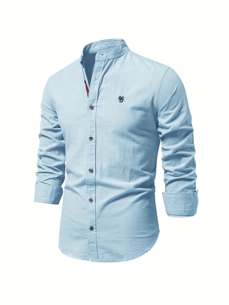 NOUVEAU RICHE Herrenhemd Klassischer Stil Premium Komfort Atmungsaktiv Hellblau