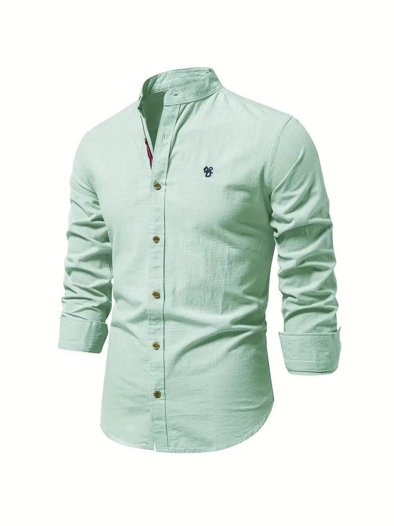 NOUVEAU RICHE Herrenhemd Klassischer Stil Premium Komfort Atmungsaktiv Hellgrün