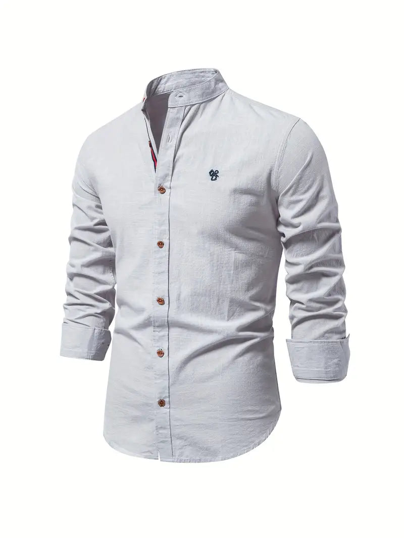 NOUVEAU RICHE Herrenhemd Klassischer Stil Premium Komfort Atmungsaktiv Grau
