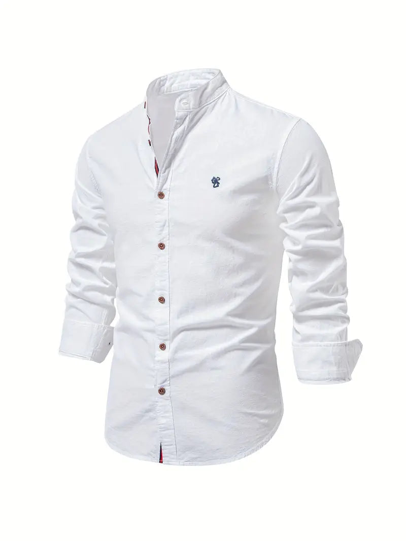 NOUVEAU RICHE Herrenhemd Klassischer Stil Premium Komfort Atmungsaktiv Weiß