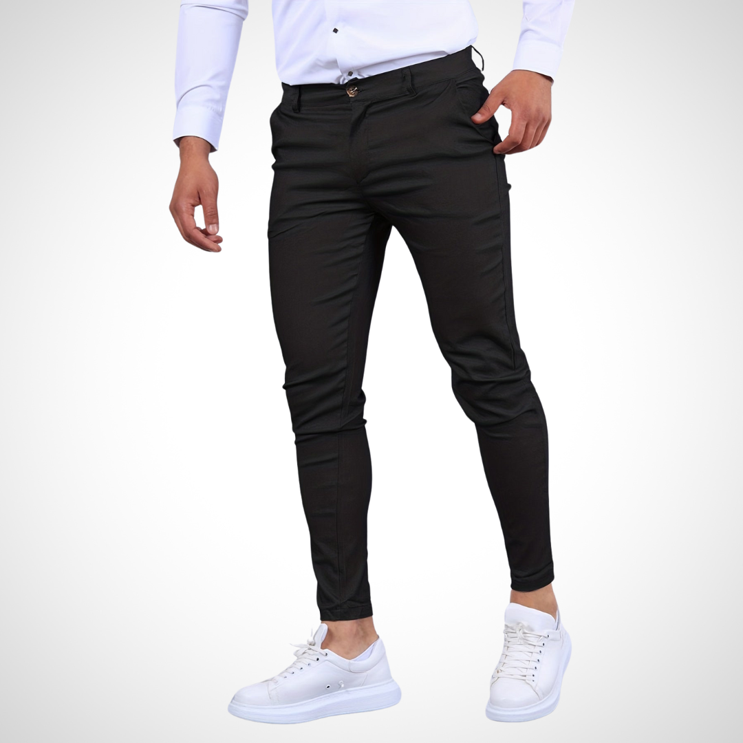 NOUVEAU RICHE Herrenhose Knopfverschluss Reißverschluss Vorne Knöchellang Dunkelgrau