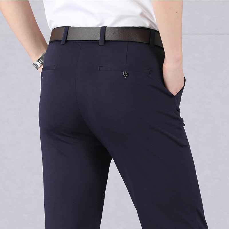 NOUVEAU RICHE Herrenhose Slim Fit Polyester Schwarz Blau Grau Khaki Blau