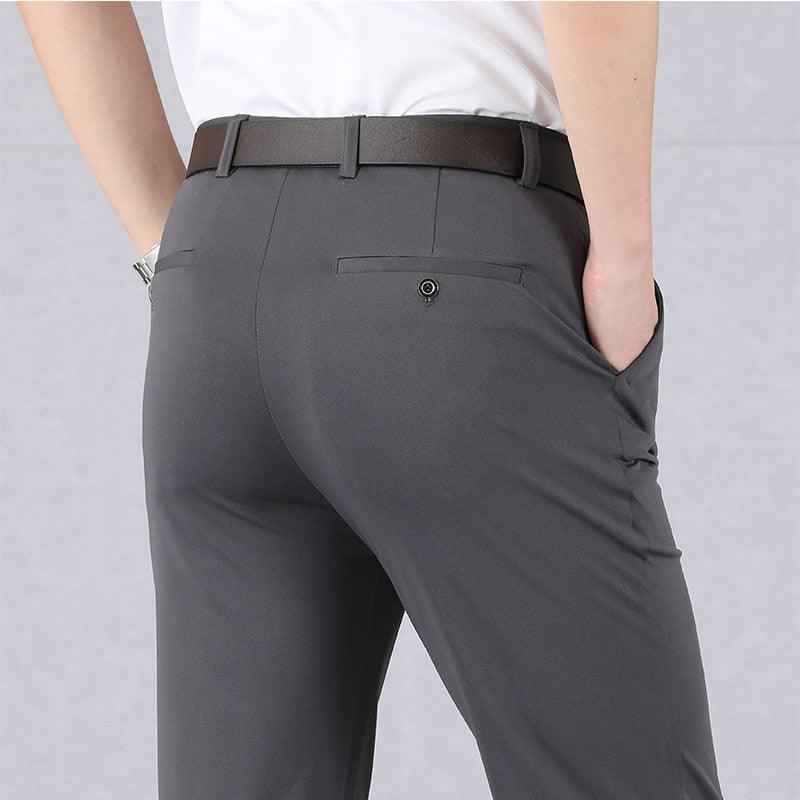 NOUVEAU RICHE Herrenhose Slim Fit Polyester Schwarz Blau Grau Khaki Grau