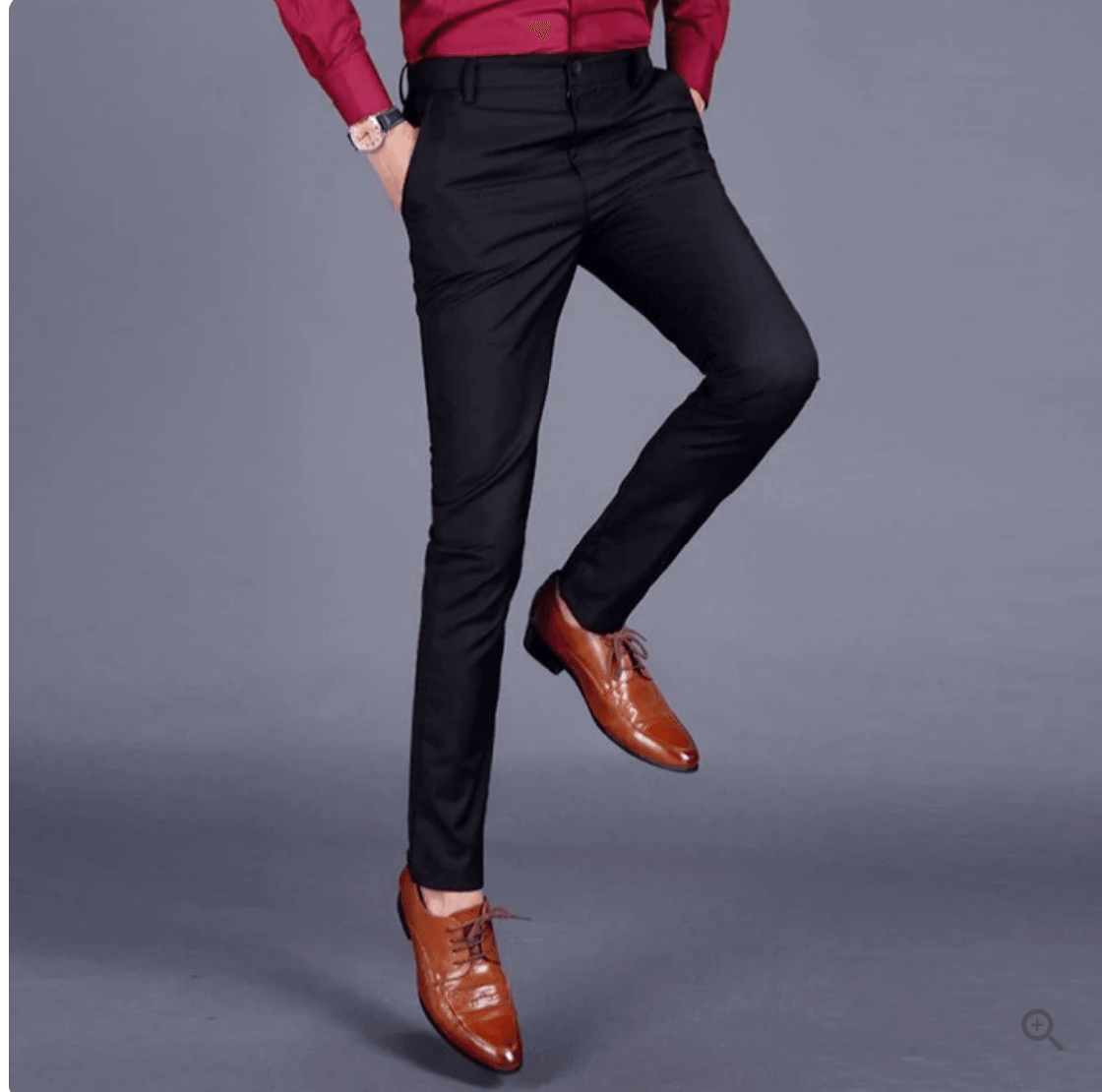 NOUVEAU RICHE Herrenhose Slim Fit Polyester Schwarz Blau Grau Khaki