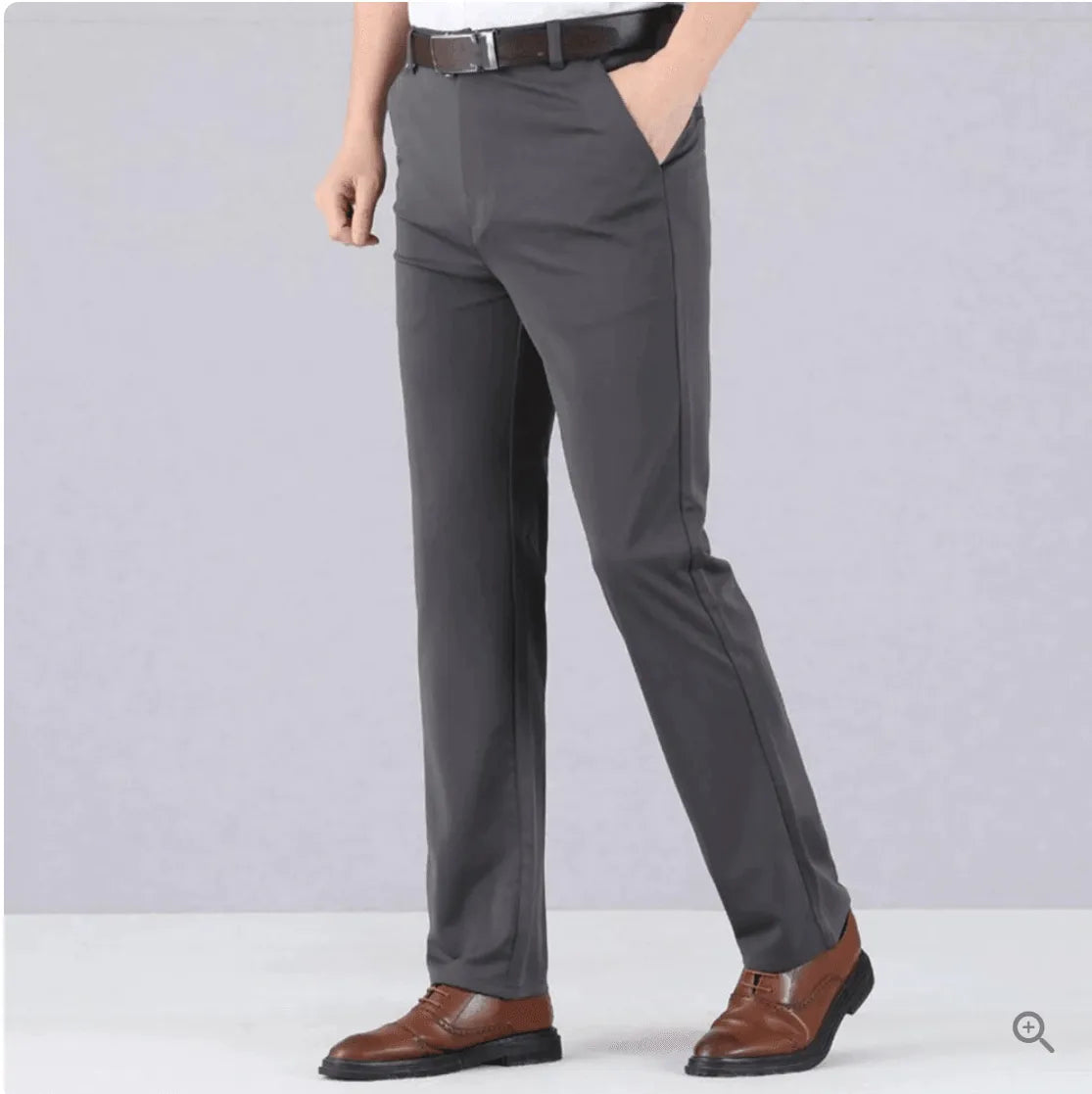 NOUVEAU RICHE Herrenhose Slim Fit Polyester Schwarz Blau Grau Khaki