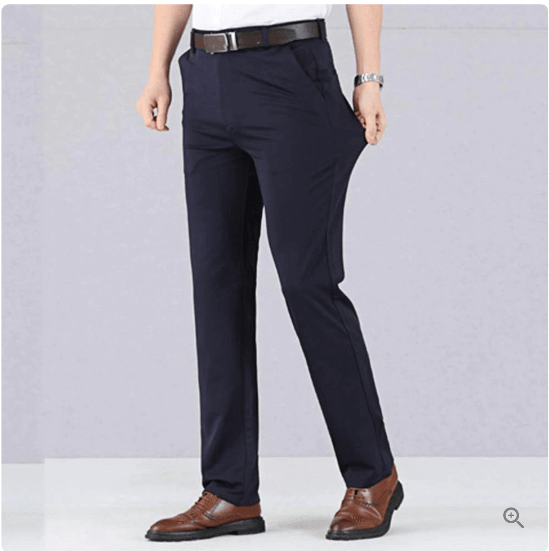 NOUVEAU RICHE Herrenhose Slim Fit Polyester Schwarz Blau Grau Khaki