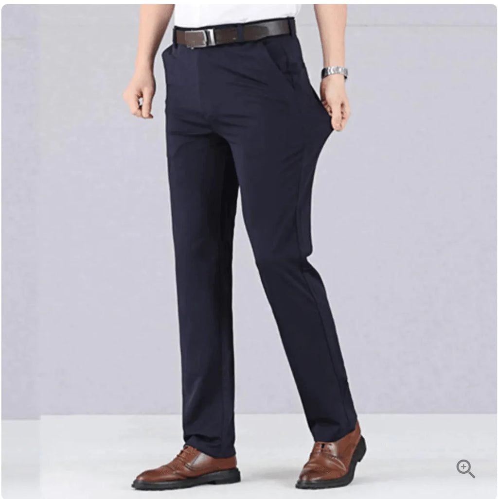 NOUVEAU RICHE Herrenhose Slim Fit Polyester Schwarz Blau Grau Khaki